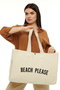 Zoozie Bags Bolso Tote de Lona Crema